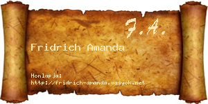 Fridrich Amanda névjegykártya